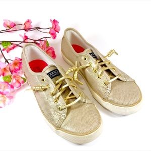 Sperry Top Sider Seacoast Gold Sneakers Size 3